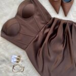 پیراهن ساتن کوتاه دخترانه